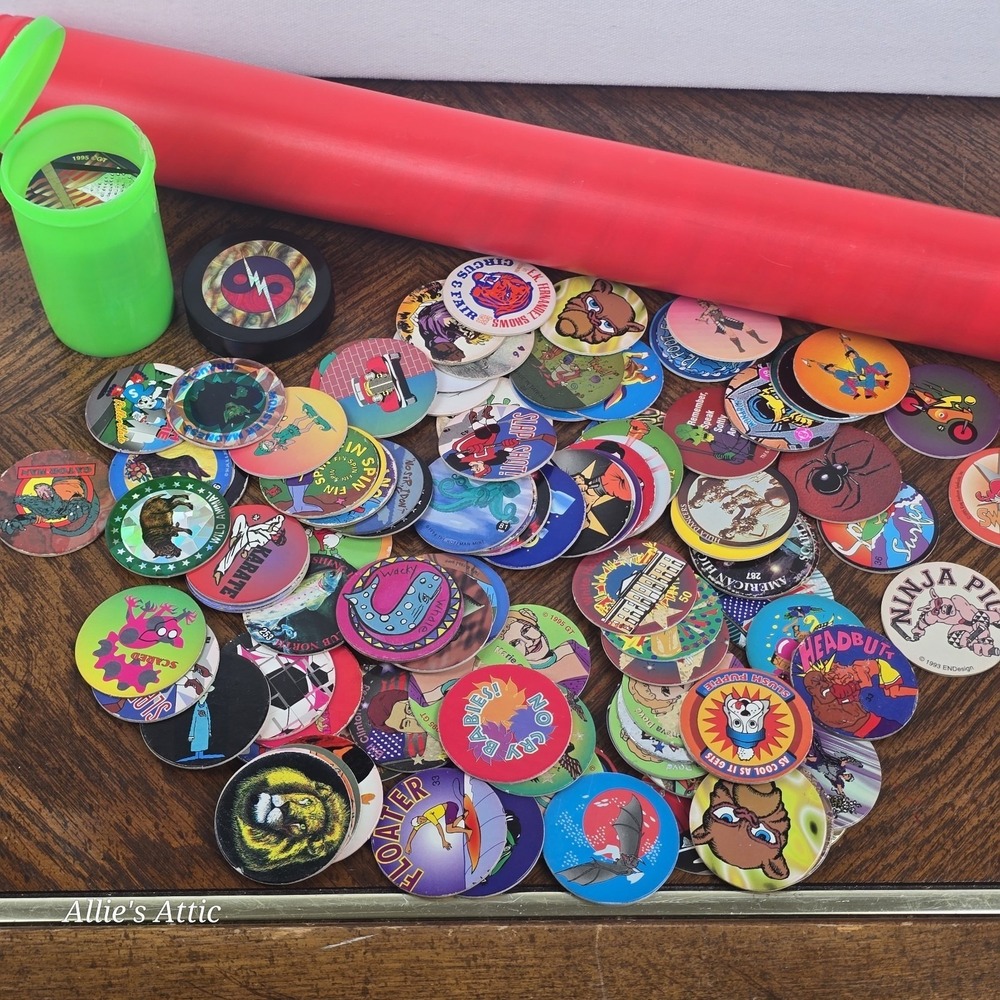 POGs‎ Lot Collection 350+ 4 Slammers Sonic Superman Yin Yang Space Monsters 90s